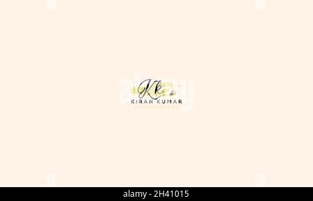 LETTERS KK LOGO DESIGN WITH NEGATIVE SPACE EFFECT FOR ILLUSTRATION USE Stock Vector