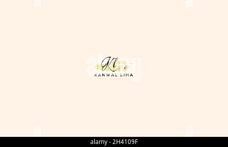 LETTERS KL LOGO DESIGN WITH NEGATIVE SPACE EFFECT FOR ILLUSTRATION USE Stock Vector