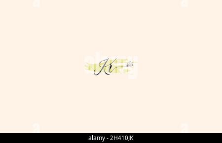 LETTERS KR LOGO DESIGN WITH NEGATIVE SPACE EFFECT FOR ILLUSTRATION USE Stock Vector
