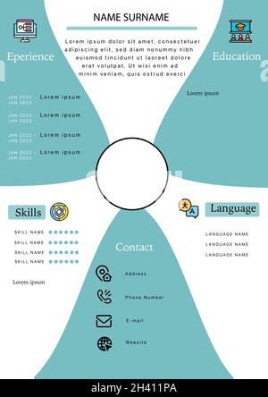 CV Template Design, Concept Shape Stock Vector