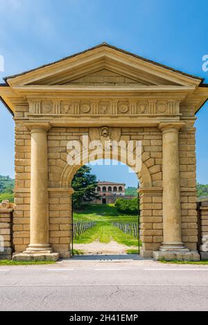 Gate of Villa dei Vescovi in Luvigliano Stock Photo