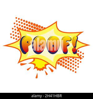 Comic lettering POOF on white background - Vector Stock Photo