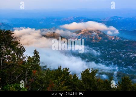 Lovcen Mountains National park at sunset - Montenegro Stock Photo