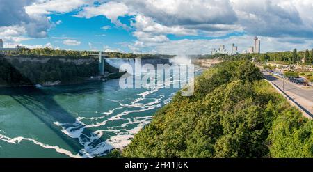 Famous Niagara Falls on a sunny day from Canadian side, Canada Stock Photo