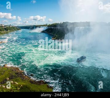 Famous Niagara Falls on a sunny day from the Canadian side Stock Photo