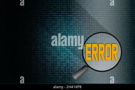 Error word with binary background Stock Photo