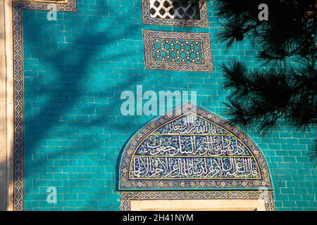 Bursa Green Tomb decorated with tiles on its exterior.Bursa,Turkey Stock Photo