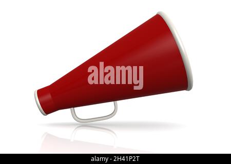 Red megaphone isolated on white Stock Photo