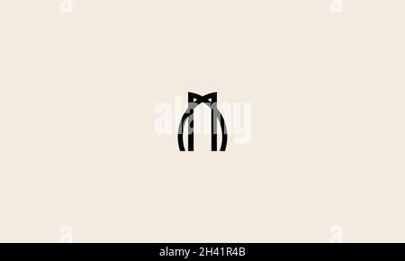 LETTERS MM LOGO DESIGN WITH NEGATIVE SPACE EFFECT FOR ILLUSTRATION USE Stock Vector