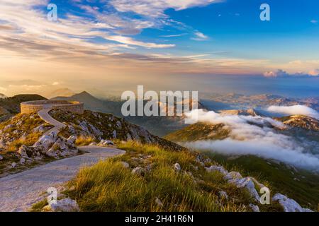 Lovcen Mountains National park at sunset - Montenegro Stock Photo