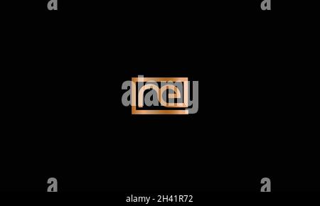 LETTERS NE LOGO DESIGN WITH NEGATIVE SPACE EFFECT FOR ILLUSTRATION USE Stock Vector