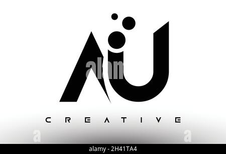 AU Elegant Letter Logo Design. AU Letter Icon with Creative Look Vector Illustration Stock Vector