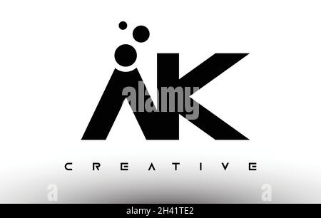AK Elegant Letter Logo Design. AK Letter Icon with Creative Look Vector Illustration Stock Vector