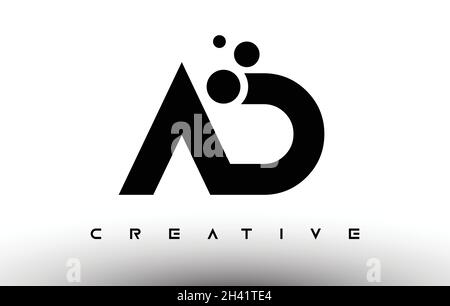 AD Elegant Letter Logo Design. AD Letter Icon with Creative Look Vector Illustration Stock Vector