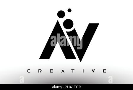 AV Elegant Letter Logo Design. AV Letter Icon with Creative Look Vector Illustration Stock Vector