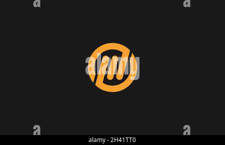 LETTER M LOGO DESIGN WITH LINE ART FOR ILLUSRATION USE Stock Vector