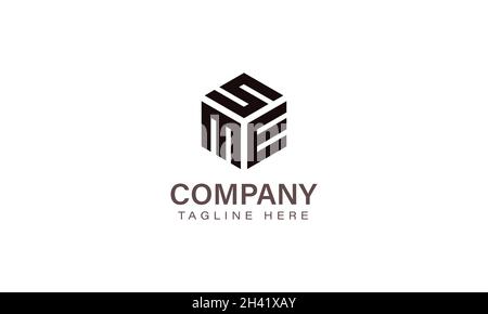 Letter SME Logo, Three Letter Logo, Alphabet S M E Hexagon Shape Vector Icon Template Stock Vector