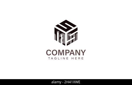 Letter SMS Logo, Three Letter Logo, Alphabet S M S Hexagon Shape Vector Icon Template Stock Vector