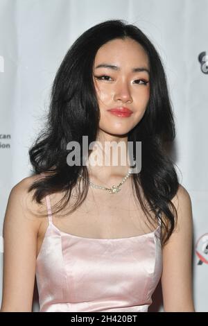 Michelle Hu attends the New York premiere of 'Confetti' at AMC Loews