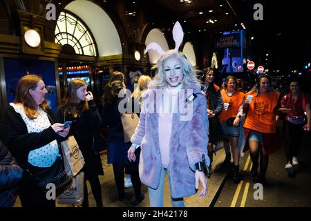 After Halloween was canceled in 2020 due to a lockdown being put in place, Londoners returned to dress up as their favorite characters and costumes Stock Photo