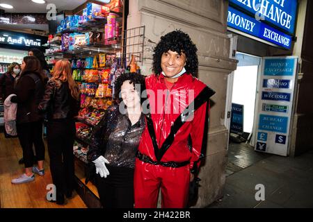 After Halloween was canceled in 2020 due to a lockdown being put in place, Londoners returned to dress up as their favorite characters and costumes Stock Photo