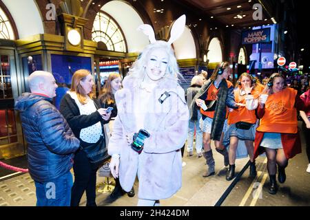 After Halloween was canceled in 2020 due to a lockdown being put in place, Londoners returned to dress up as their favorite characters and costumes Stock Photo