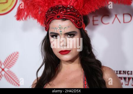 BEL AIR, LOS ANGELES, CALIFORNIA, USA - OCTOBER 30: Izabella Metz arrives at Darren Dzienciol's CARN*EVIL Halloween Party Presented by Decada and Hosted by Alessandra Ambrosio with Live performances by Doja Cat and BIA Powered by Geojam and Butter Bun held at a Private Residence on October 30, 2021 in Bel Air, Los Angeles, California, United States. (Photo by Xavier Collin/Image Press Agency) Stock Photo