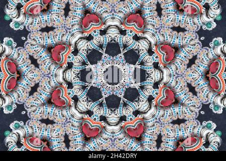 Abstract Golden Forms mandala Pattern, coming from a fractal design. Esoteric seamless background. Stock Photo