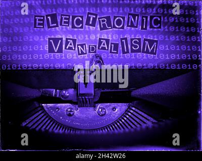 Typewriter, Retrofuturism, Virus, Ransomware, Electronic Vandalism Stock Photo