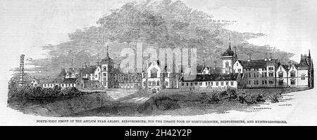 North-west front of the Asylum near Arsley, Bedfordshire. Stock Photo