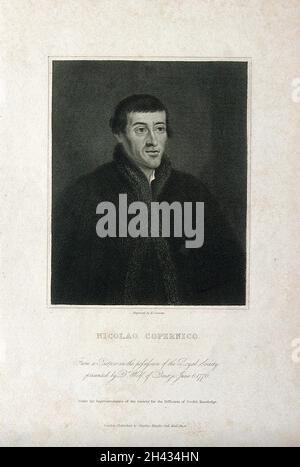 Nicolaus Copernicus. Engraving by E. Scriven. Stock Photo