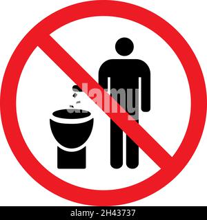 No littering in toilet sign. Do not litter in toilet. Signs and symbols. Stock Vector