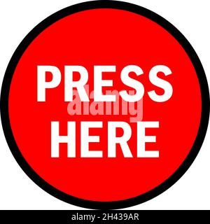 Press here button sign. Signs and symbols. Stock Vector