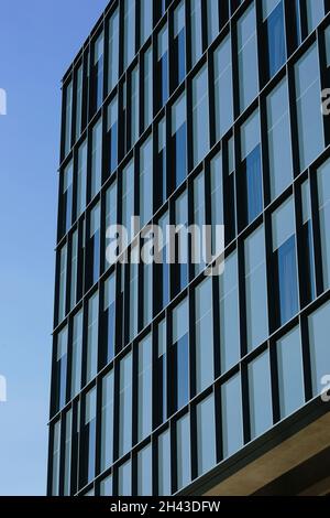 Detail of the West Facade. Radisson RED Rosebank, Johannesburg, South Africa. Architect: dhk Architects, 2021. Stock Photo