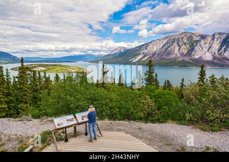 Canada, Yukon Territory, Carcross vicinity, Tagish Lake, Bove Island Overlook Stock Photo