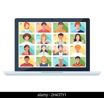 Online Meeting - Remote Working - Stock Illustration as EPS 10 File Stock Vector