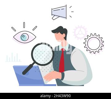 Employee Working Process - Abstract Illustration as EPS 10 File Stock Vector