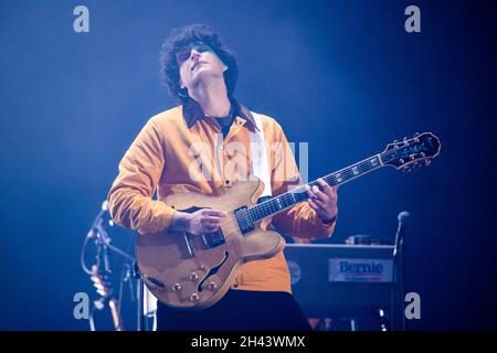 San Francisco, USA. 30th Oct, 2021. SAN FRANCISCO, CALIFORNIA - OCTOBER 30: Ezra Koenig of Vampire Weekend performs during the 2021 Outside Lands Music and Arts festival at Golden Gate Park on October 30, 2021 in San Francisco, California. (Photo by Chris Tuite/ImageSPACE/Sipa USA) Credit: Sipa USA/Alamy Live News Stock Photo