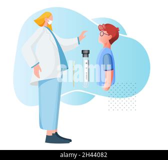 Covid Testing for Children - Icon as eps 10 File. Stock Vector