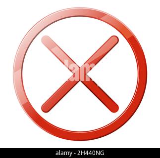 Round Delete Symbol - Illustration as EPS 10 File Stock Vector