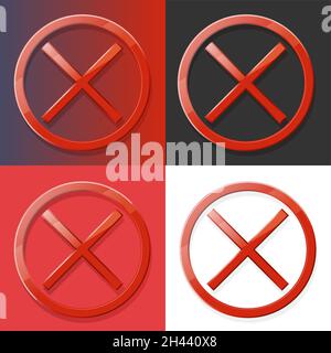 Round Delete Symbol - Illustration as EPS 10 File Stock Vector