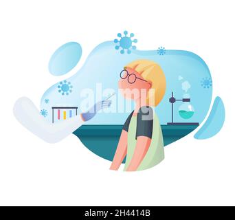 Covid Testing for Children - Icon as eps 10 File. Stock Vector