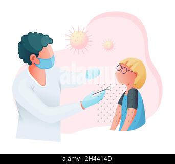 Covid Testing for Children - Icon as eps 10 File. Stock Vector