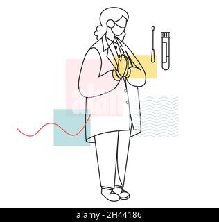 Covid Testing for Children - Icon as eps 10 File. Stock Vector