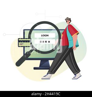 Gaining Login Access Concept Illustration as EPS 10 File Stock Vector