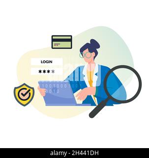 Gaining Login Access Concept Illustration as EPS 10 File Stock Vector