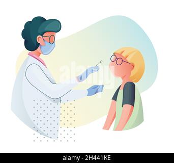 Covid Testing for Children - Icon as eps 10 File. Stock Vector
