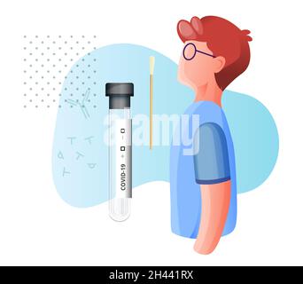 Covid Testing for Children - Icon as eps 10 File. Stock Vector