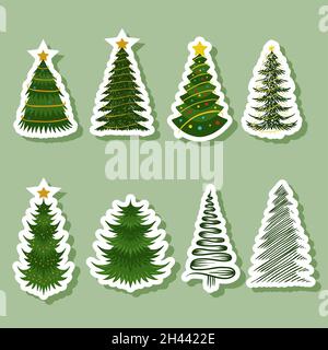 christmas tree sticker vector illustration Stock Vector