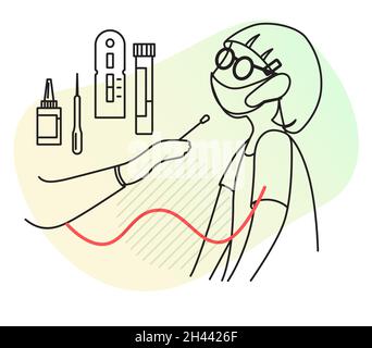 Covid Testing for Children - Icon as eps 10 File. Stock Vector